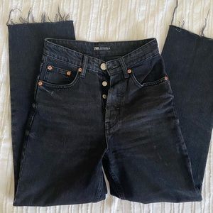 Zara black straight leg jeans